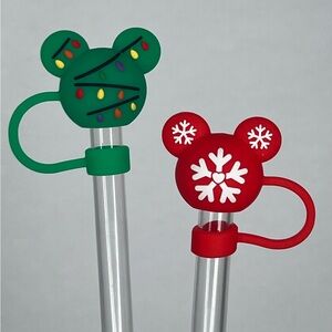 Straw Toppers Christmas Mouse